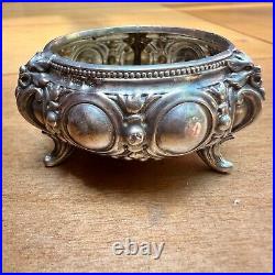 Antique Wilhelm T Binder German 800 Silver Art Nouveau Salt Cellars