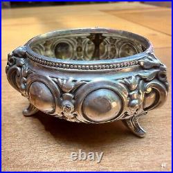 Antique Wilhelm T Binder German 800 Silver Art Nouveau Salt Cellars