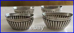 Antique set Of 4 Whiting Sterling Silver Salt Cellars Fluted Reeded Sides 5014