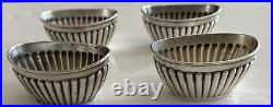 Antique set Of 4 Whiting Sterling Silver Salt Cellars Fluted Reeded Sides 5014