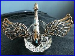 Art Nouveau Birks Germany Silver 835 Master Salt Cellar Reticulated Winged Swan
