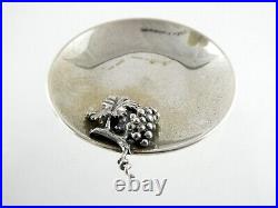 Arte Oro Italy AR Sterling Silver Grape Vine Trinket Dish Open Salt Cellar 16.3g