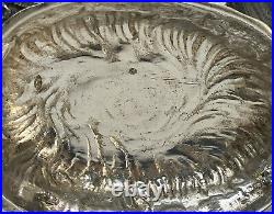 Austrian. 833 Silver Gold Wash Dolphin Formed Shell Open Salt Cellars