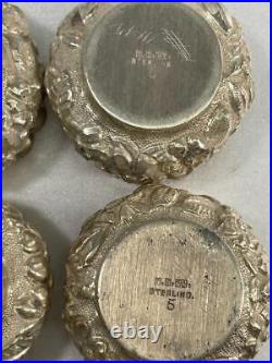 B. H. Co. Sterling Repousse Salt Cellars, 12.5g each, Set of 6, 71.4g J3.7