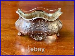 BEAUTIFUL Antique French Minerva Silver Salt Cellar with Original Glass Insert