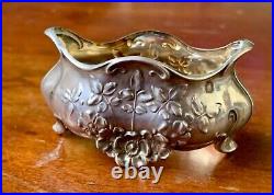 BEAUTIFUL Antique French Minerva Silver Salt Cellar with Original Glass Insert