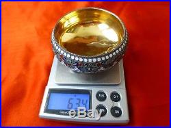 BIG Antique Russian Imperial 84 Silver Sterling Enamel Salt Cellar 63 grams
