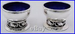 BLOSSOM by George Jensen a pair of Sterling Silver SALT CELLAR #2A, No Mono