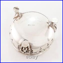 Baldwin & Miller Sterling Silver Salt Cellar Pepper Shaker Hand Chased Lion Feet