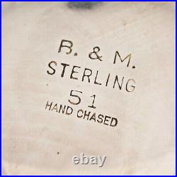 Baldwin & Miller Sterling Silver Salt Cellar Pepper Shaker Hand Chased Lion Feet