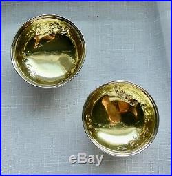 Ball Tompkins & Black Coin Silver Pair of Salt Cellars w Gold Wash Interior
