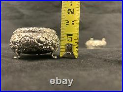 Baltimore Sterling Silver Company Repousse Footed Salt Paper Cellar Monogram