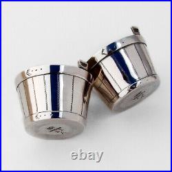 Barrel Form Open Salts Pair Gilt Interior Whiting Sterling 1870