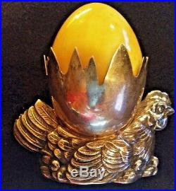 Belfiore Sterling Cracked Egg Chicken Hen & Baby Chicks Florence Italy Easter