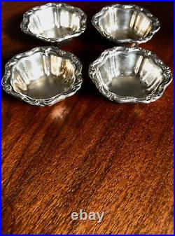 Birks Canadian 4 Sterling Silver Salt Cellars Fluted Decorative Rims No Mono