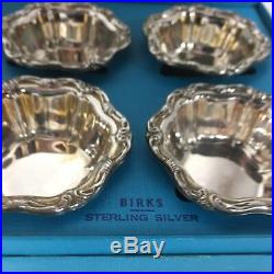 Birks sterling silver salt cellars dishes small bowls vintage set of 4