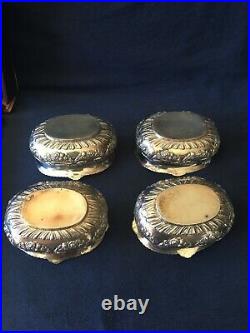 Boxed Set Antique English Sterling Silver Open Salts 1896