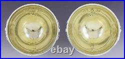 C1890-1920 Nice Pair American Sterling Silver Open Salt Cellars with Spoons