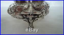 Chinaman' / Chinese Victorian 1855 Sterling / Solid Silver Salt Cellars Dishes