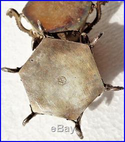 CINA (China) Old pair of silver hexagonal cup with dragon (salt cellar)
