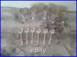 Camusso Peruvian Sterling Silver Lot of 4 Salt Cellars and 6 spoons 925 Paru