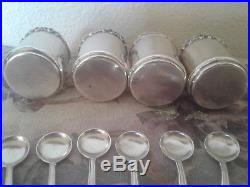 Camusso Peruvian Sterling Silver Lot of 4 Salt Cellars and 6 spoons 925 Paru