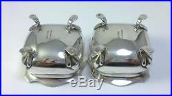 Cased Antique hallmarked Silver Salt Cellars & Spoons 1906 by Mappin & Webb