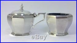 Cased Vintage Sterling Silver Cruet Set (Mustard/Pepper Pots & Salt Cellar)1934