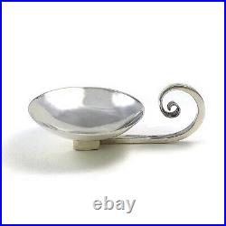 Caviar Plate Set Open Salt Cellars with Spoon Solid Sterling Silver 925 Vintage