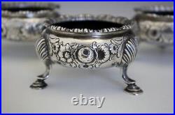 DAVID HENNELL English Georgian Sterling Silver Footed Salt Cellars c1749