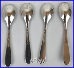 Danish Modern Anton Michelsen 925 Sterling Silver Enamel Salt Cellar Spoon 8 pc