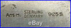 Denmark Sterling Silver Anton Hansen Copenhagen Enamel Viking Ship Salt Dish