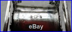 Dolphin Topped Sleigh Hanau 800 Solid Silver Open Master Salt Cellar c1890 Rare