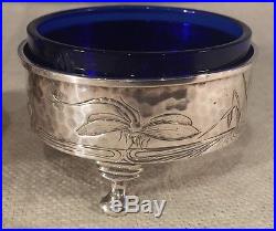 Dominick & Haff Aesthetic Sterling Silver Pair Hammered Dragonfly Salt Cellars