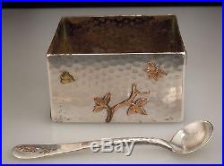 Dominick & Haff Sterling Silver Mixed Metal Aesthetic Open Salt with Spoon