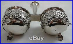 Double Salt Cellar Sterling Silver 925 122 grams WITHOUT GLASS INSERT