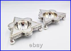 EARLY VICTORIAN SILVER PLATED RENAISSANCE STYLE SALT CELLARS c1850