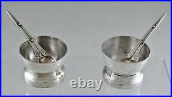 EARLY William Spratling Sterling Silver Pair of Salt Cellars With Spoons 1943WOW