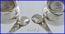 EARLY William Spratling Sterling Silver Pair of Salt Cellars With Spoons 1943WOW