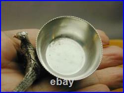 ESTATE Pair 800 Silver Open Salt Figural Pheasant Birds