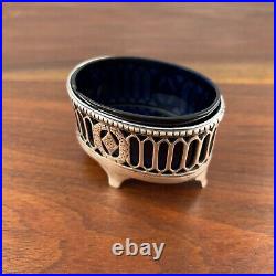 Early Daniel Rogers Coin Silver Salt Cellar Pierced & Beaded 1800 Monogram Rf