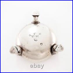 Early Iw English Georgian Sterling Silver Salt Cellar Cauldron Style 1736