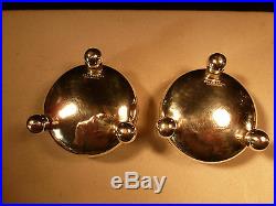 Early Pair Antique Tiffany And Co M Sterling Silver Gold Wash Salt Cellars Moore