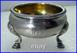 Early Tiffany Sterling Silver Gold Washed Gadrooned Open Salt J. C. Moore