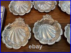 Eight Vintage Lunt Sterling Silver Salt Cellars /butter Pats 144.3 Grams