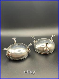 Elegant Antique Sterling Silver Salt Cellars by Haseler Bros, London 1913