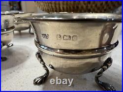 English Sterling Silver 4 Antique Salt Cellars 1903-1906