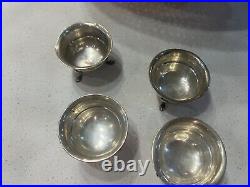 English Sterling Silver 4 Antique Salt Cellars 1903-1906