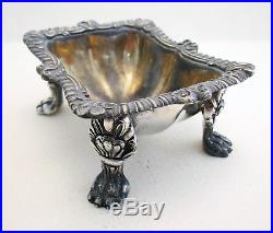 Extremely Heavy Scottish Antique Solid Sterling Silver MASTER SALT Dish Cellar