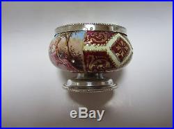 Extremely Rare Ludwig Politzer C1890 Viennese Enameled Silver Open Salt Cellar